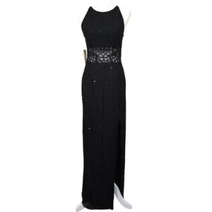 NWT Andretta Donatello Silk Beaded Gown M Black Vintage Repairs Needed